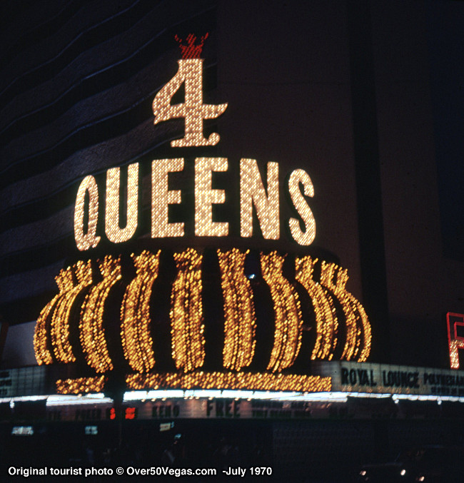 Four Queens neon sign in July 1970  